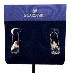 Swarovski Lunar drop earrings Pink, Rose gold-tone plated